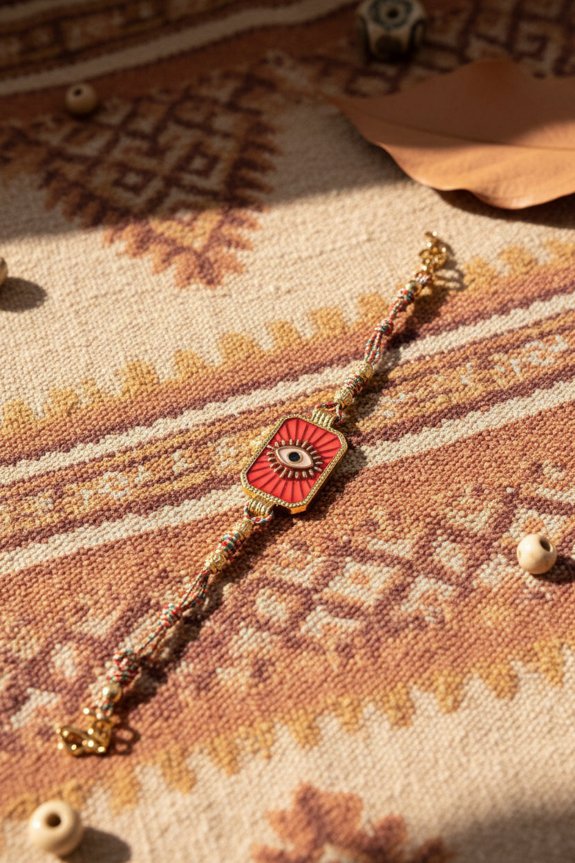 Bracelet Talisman coton et laiton bijou symbolique