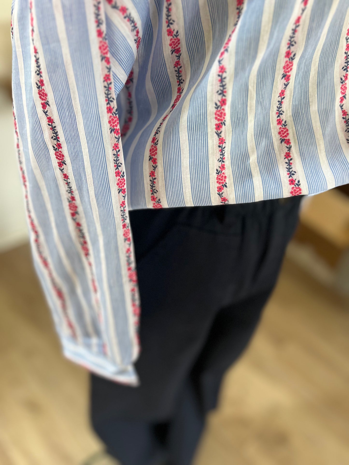 Chemise Liberty à rayures bleu et blanc