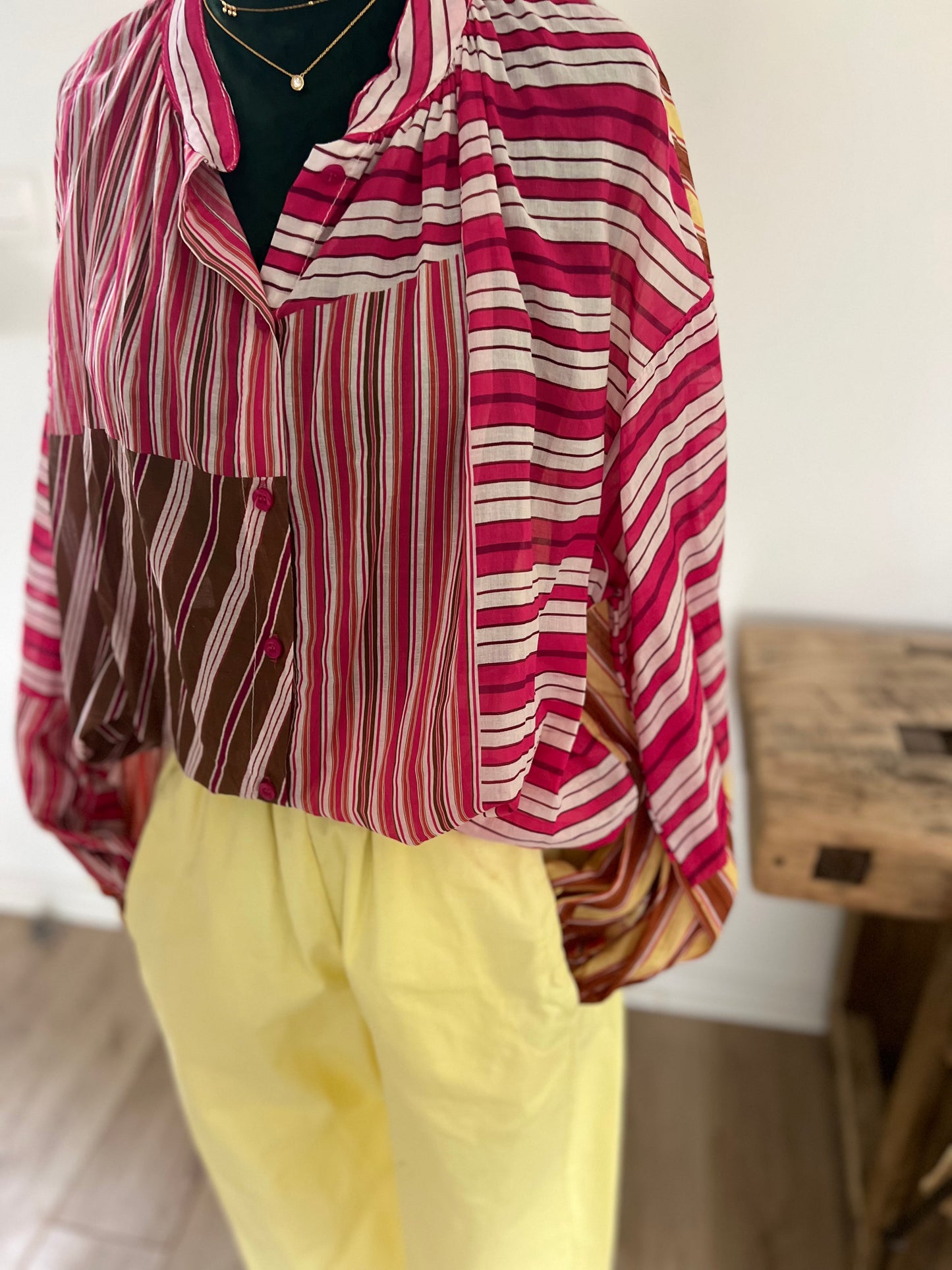 Blouse Patchwork Coloré Johanna Paris – Blouse Femme Tendance