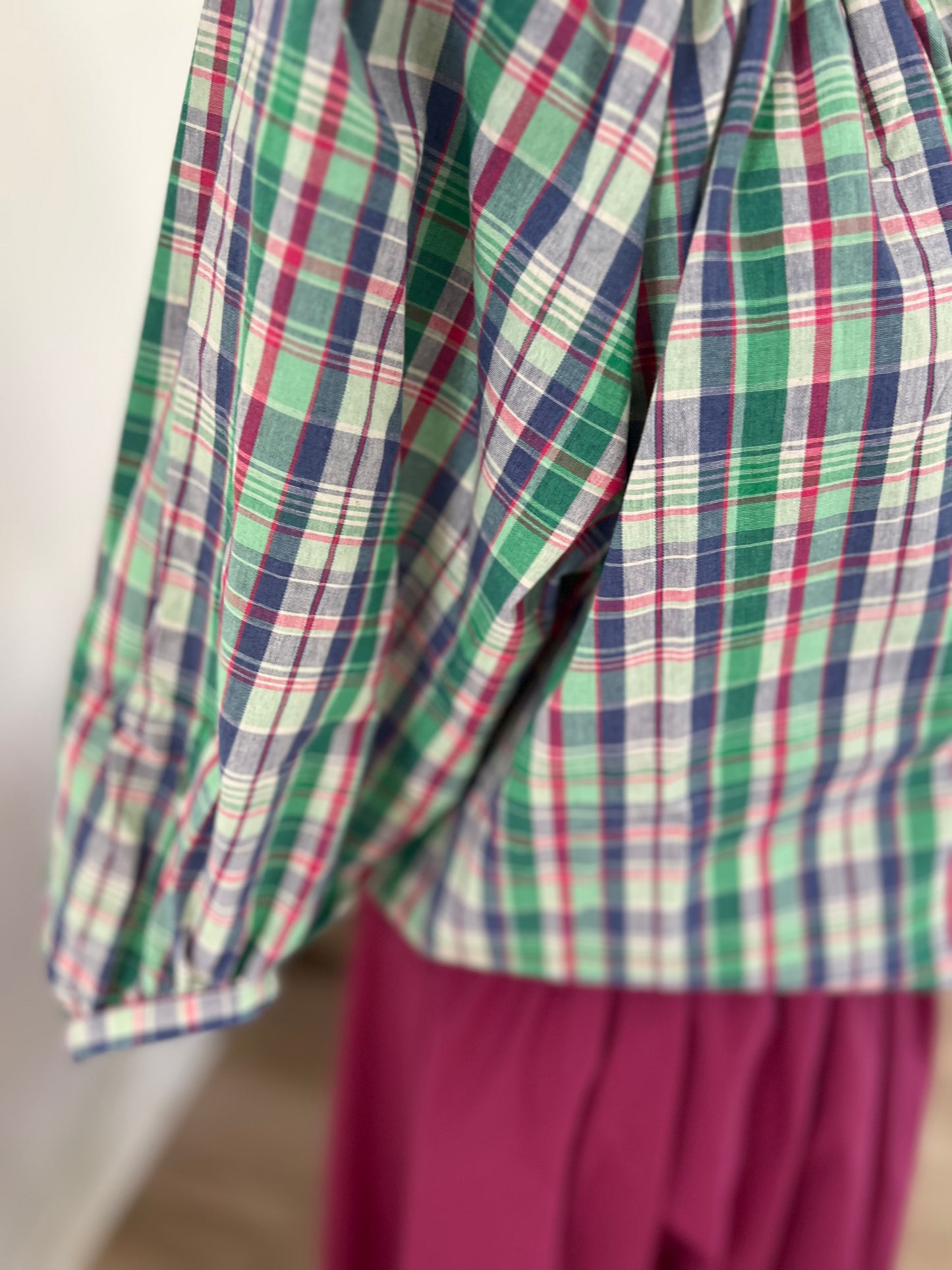 Blouse à carreaux Adore Paris S/M 38-40 100% coton