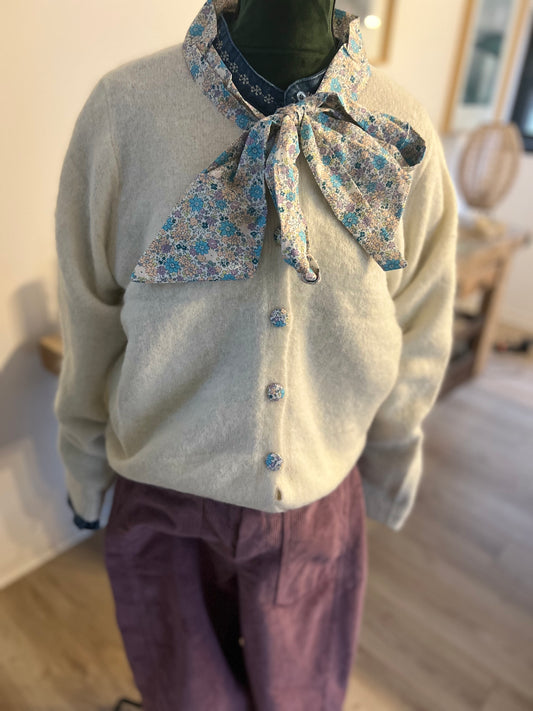 Gilet blanc à détail liberty