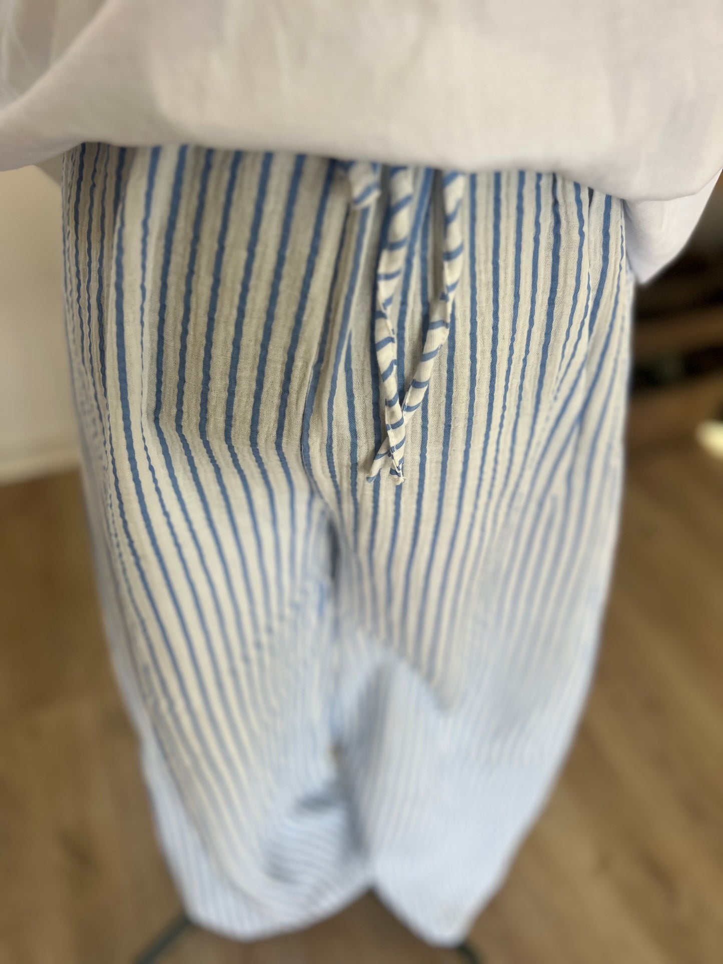 Pantalon gaze de coton femme – fluide, léger, taille élastique 36-40