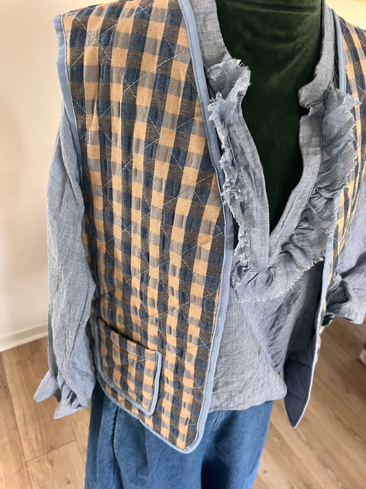 Gilet Sans Manches à Carreaux – Johanna Paris