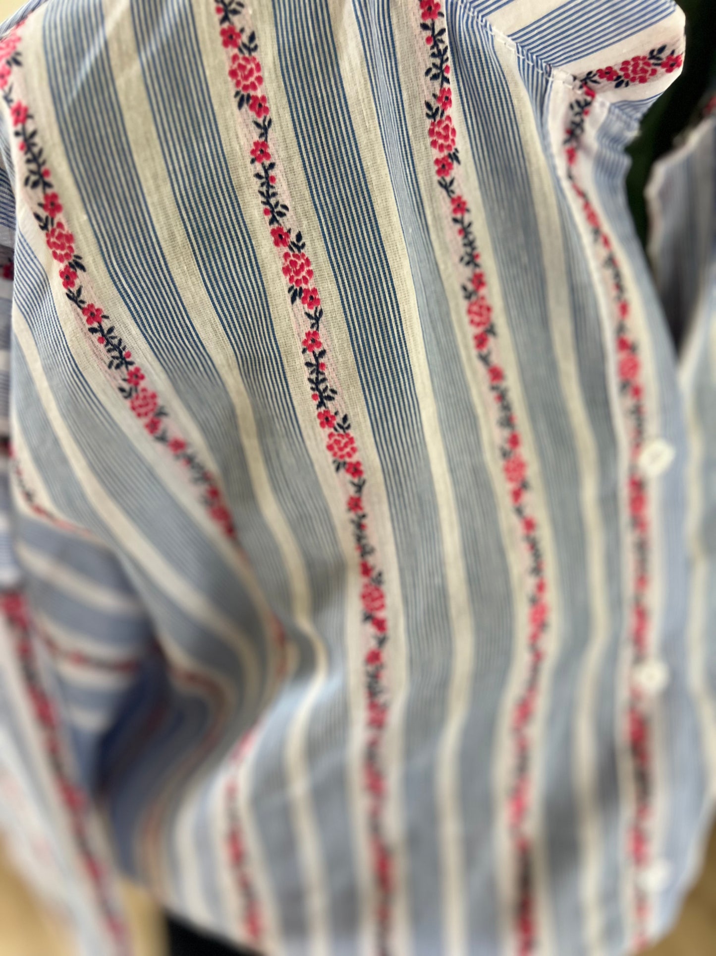 Chemise Liberty à rayures bleu et blanc