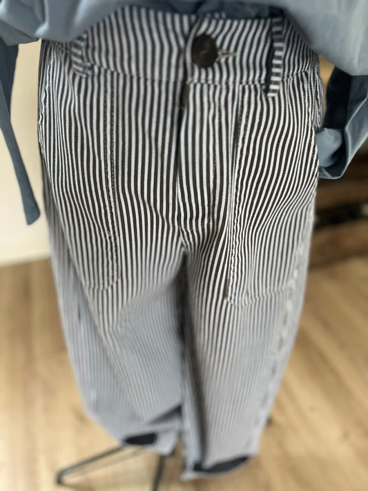 pantalon rayé chocolat bleu johanna paris