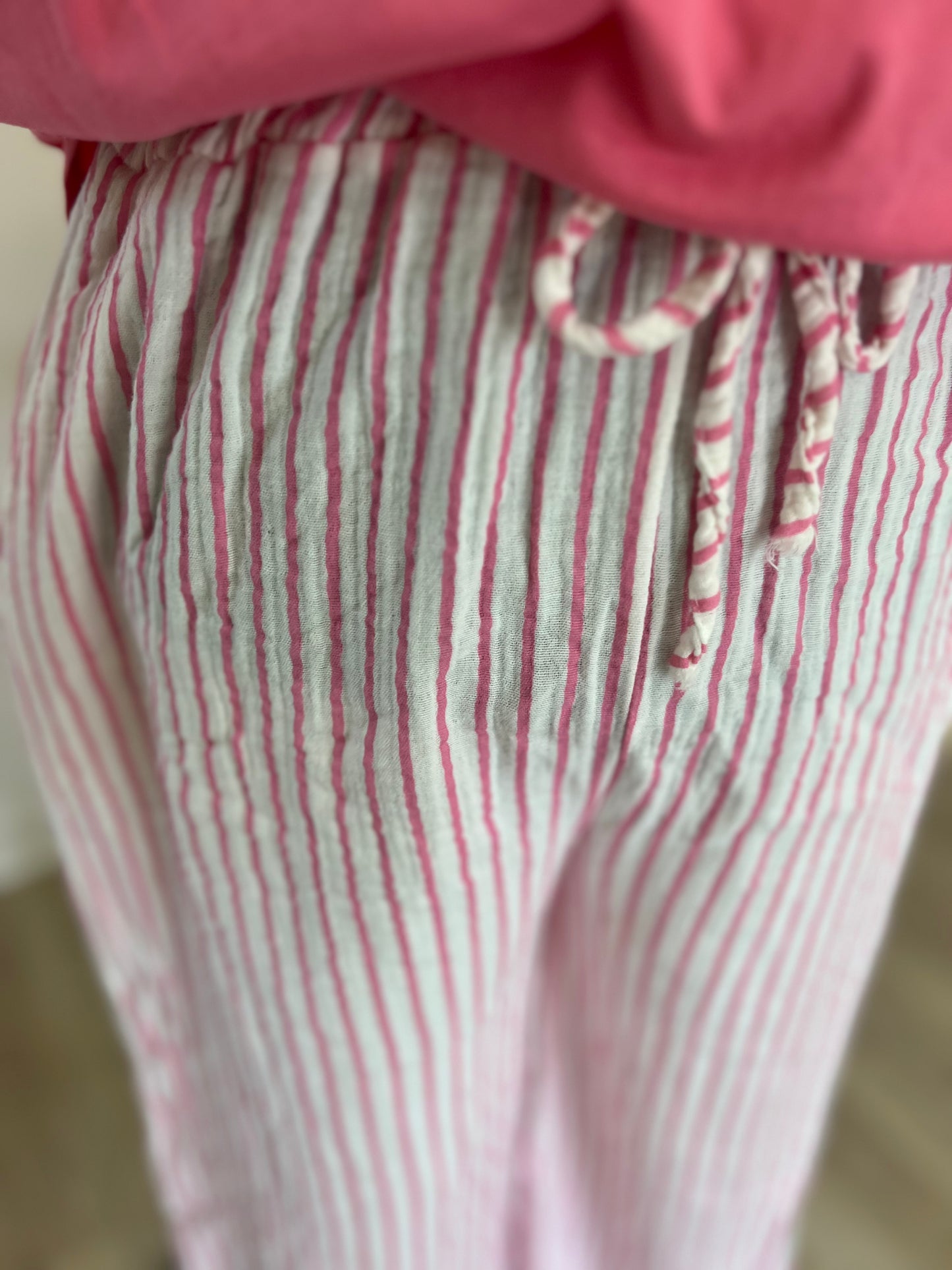 Pantalon gaze de coton femme – fluide, léger, taille élastique 36-40