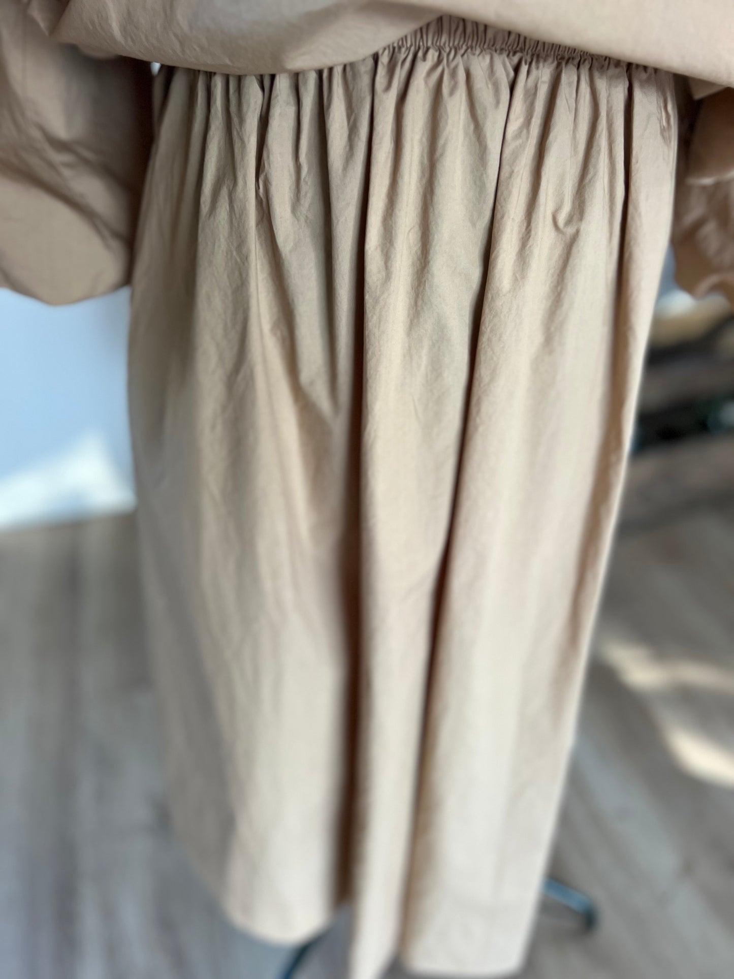 Jupe longue en coton Johanna Paris – Taille unique, taille élastiquée avec poches